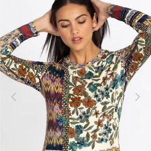 Johnny Was Betsy Favorite Multicolor Floral Long Sleeve Top Size XL